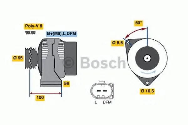 BOSCH 0124325006 12V 90A alternator for HONDA ACCORD VI, HONDA ACCORD VI Hatchback