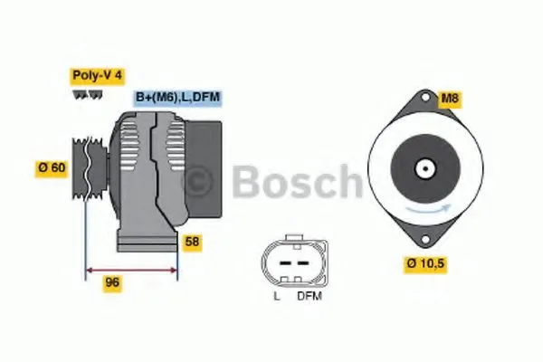 BOSCH 0124325007 12V 85A alternator for HONDA CIVIC II Shuttle, HONDA CIVIC I Saloon, HONDA ACCORD VI