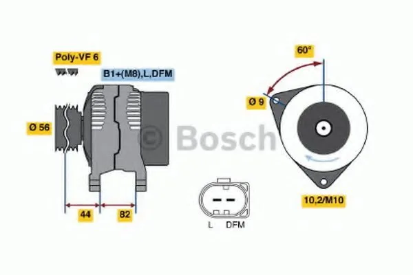 BOSCH 0124325020 12V 90A alternator for VW PASSAT, VW PASSAT Variant